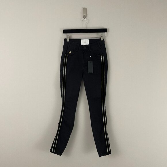 One Teaspoon Gilded Freebirds II High Waist Skinny Jeans Jett Black Size 25 - Picture 1 of 6